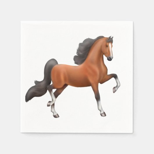 ベイアメリカサドルブレッド馬ナプキン スタンダードカクテルナプキン (正面)