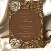 ベイエレガントジアールヌーボーフローラ結婚ズ 招待状