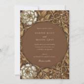 ベイエレガントジアールヌーボーフローラ結婚ズ 招待状 (正面)