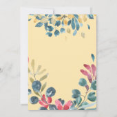 ベイエレガントジカラフル水色フローラ結婚 招待状 (裏面)