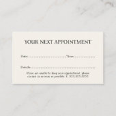 ベイエレガントジスタイリッシュュダークグレー美しいサロン 予約カード (正面)