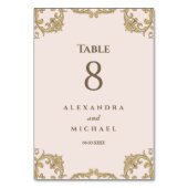 ベイエレガントジピンク華美バロ結婚ーク テーブルナンバー (正面)