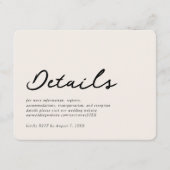ベイエレガントジフォーマルの結婚詳細カード エンクロージャーカード (正面)