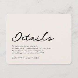 ベイエレガントジフォーマルの結婚詳細カード エンクロージャーカード