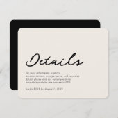 ベイエレガントジフォーマルの結婚詳細カード エンクロージャーカード (正面/裏面)