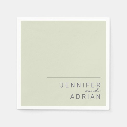 ベイエレガントジミニマルモダン結婚のナプキン スタンダードカクテルナプキン (正面)