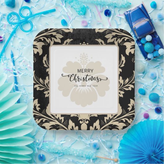 ベイエレガントジュダマスクリスマスカスタム紙プレート ペーパープレート (パーティー)