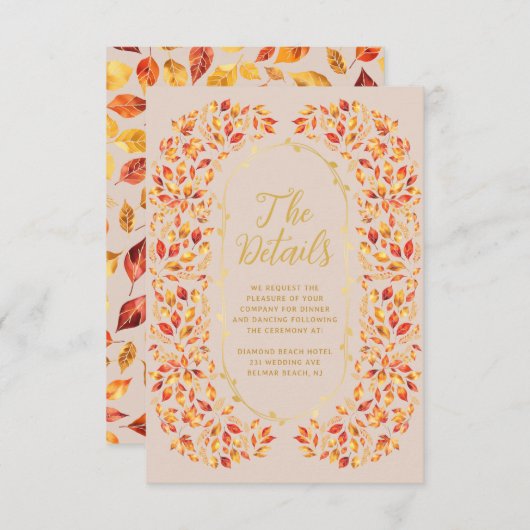 ベイエレガントジ秋素朴離れ結婚詳細 エンクロージャーカード (正面/裏面)