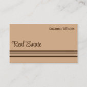 ベイエレガントージブラウンストライププロフェッショナルスタイリッシュ 名刺 (正面)