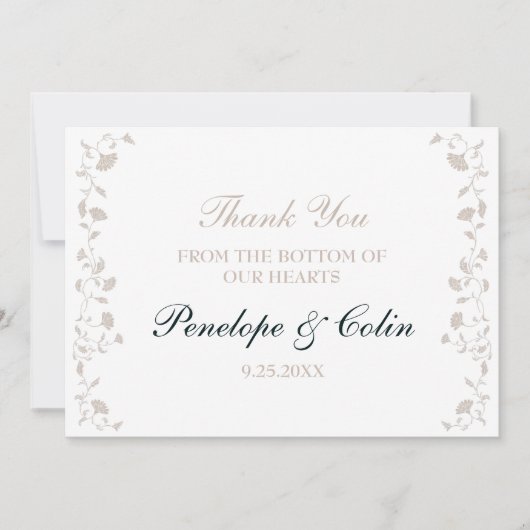 ベイエレガントージュタン図書表紙結婚の サンキューカード (正面)