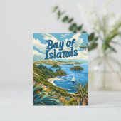 ベイオブアイランズニューゼランドヴィンテージ ポストカード (スタンド正面)