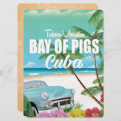 ベイオブピッグス，キューバビーチ休暇ポスター 招待状 (正面/裏面)