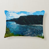 ベイオンザロードトゥハナマウイハワイ抽象芸術 アクセントクッション (裏面)