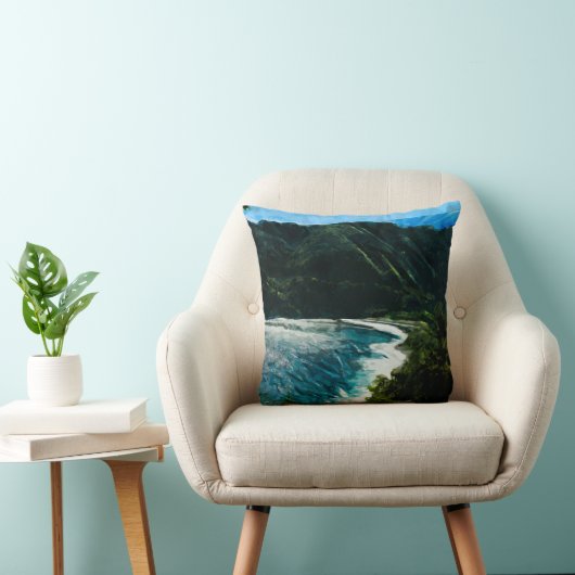 ベイオンザロードトゥハナマウイハワイ抽象芸術 クッション (椅子)