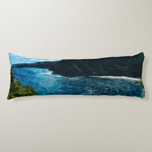 ベイオンザロードトゥハナマウイハワイ抽象芸術 ボディピロー (正面)