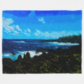 ベイオンザロードトゥハナマウイ抽象芸術 フリースブランケット (正面(横))