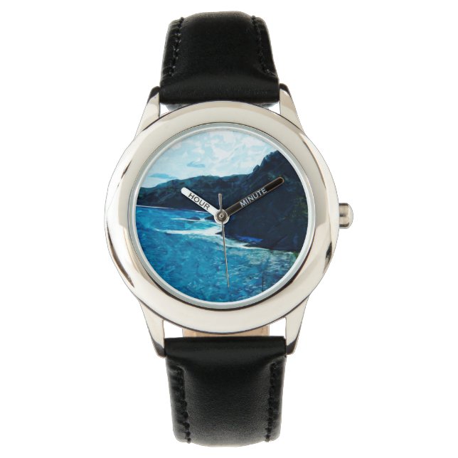 ベイオンザロードトゥハナマウイ抽象芸術 腕時計 (正面)