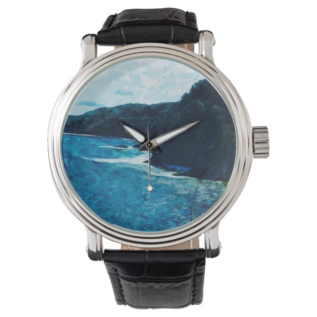 ベイオンザロードハナマウイ抽象芸術 腕時計 (正面)