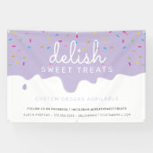 ベイカーつや消しドリップカラフルふりかける薄紫 横断幕 (横)