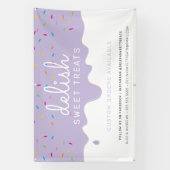 ベイカーつや消しドリップカラフルふりかける薄紫 横断幕 (縦)