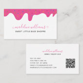 ベイカーつや消しドリップスフラッシングQRコードベーカリー 名刺 (正面/裏面)