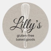 ベイカーウィスクベーカリースクエアクラフトビジネスカード ラウンドシール (正面)