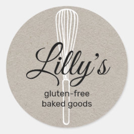 ベイカーウィスクベーカリースクエアクラフトビジネスカード ラウンドシール