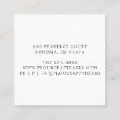 ベイカーエレガントズ・レッド・ビジネス・カード スクエア名刺 (裏面)