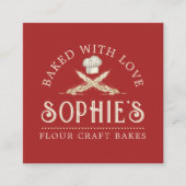 ベイカーエレガントズ・レッド・ビジネス・カード スクエア名刺 (正面)