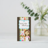 ベイカーカップケーキベーカリースウィートトリートビジネスカード 名刺 (スタンド正面)