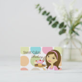 ベイカーカップケーキベーカリースウィートトリートビジネスカード 名刺 (スタンド正面)