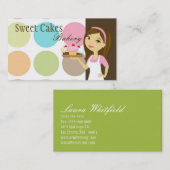 ベイカーカップケーキベーカリースウィートトリートビジネスカード 名刺 (正面/裏面)