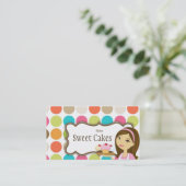 ベイカーカップケーキベーカリースウィートトリートビジネスカード 名刺 (スタンド正面)