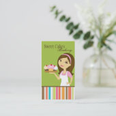 ベイカーカップケーキベーカリースウィートトリートビジネスカード 名刺 (スタンド正面)