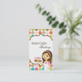 ベイカーカップケーキベーカリースウィートトリートビジネスカード 名刺 (スタンド正面)