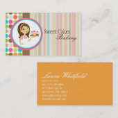 ベイカーカップケーキベーカリースウィートトリートビジネスカード 名刺 (正面/裏面)