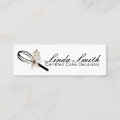 ベイカーケーキベーカリーデコレータウィスクホワイトフローラ スキニー名刺 (正面)