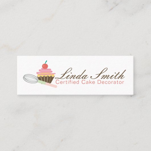 ベイカーケーキベーカリーデコレータカップケーキ スキニー名刺 (正面)