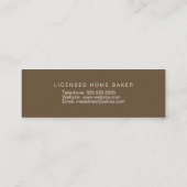 ベイカーケーキベーカリーデコレータカップケーキ スキニー名刺 (裏面)