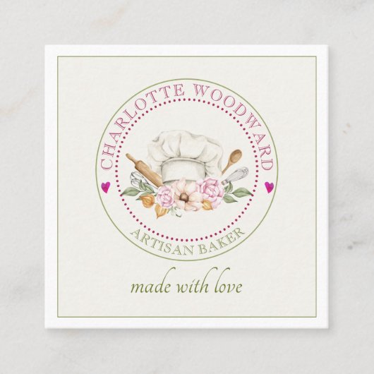 ベイカーシェフハットビジネスカード スクエア名刺 (正面)