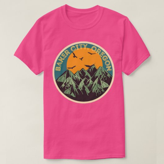 ベイカーシティオレゴン山レトロヴィンテージ Tシャツ (デザイン正面)