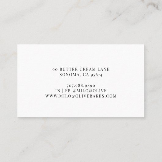 ベイカーズツールベーカリーパティシシェフ 名刺 (裏面)