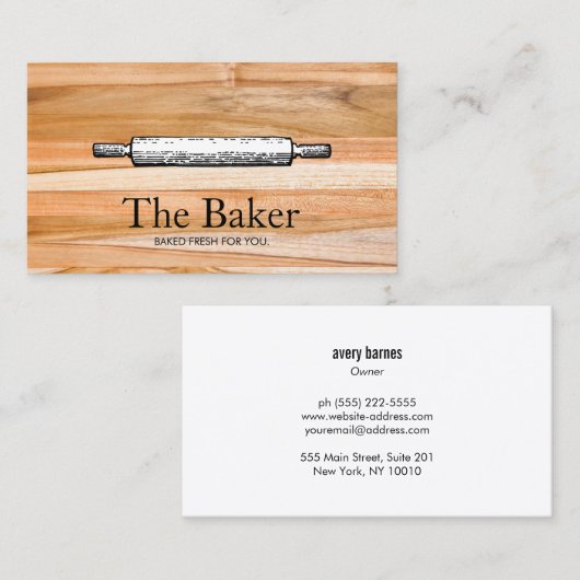 ベイカーズピ転がンベーカリーケータリングウッド 名刺 (正面/裏面)