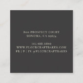 ベイカーズベーカリーパン&フラワーフローラブラック スクエア名刺 (裏面)