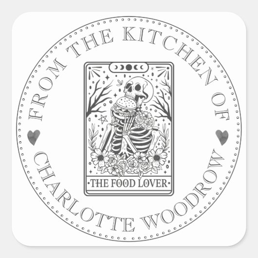 ベイカーパティシエタロットフードラバーフードラベル スクエアシール (正面)