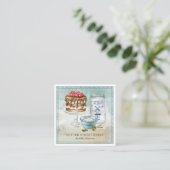 ベイカーパティシシェフウォーターカラースクエアビジネスカード スクエア名刺 (スタンド正面)