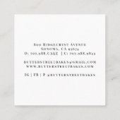 ベイカーパティシシェフウォーターカラーベーカリー スクエア名刺 (裏面)