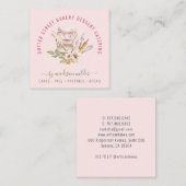 ベイカーパティシシェフウォーターカラーベーキングアツスクアール スクエア名刺 (正面/裏面)