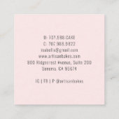 ベイカーパティシシェフウォーターカラーベーキングアツスクアール スクエア名刺 (裏面)