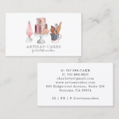 ベイカーパティシシェフウォーターカラーベーキングアツスクア 名刺 (正面/裏面)